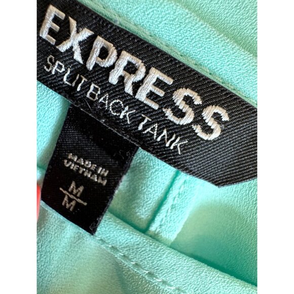 Express Light Blue Sleeveless Split Back Tank Blouse‎ Medium - Picture 3 of 3